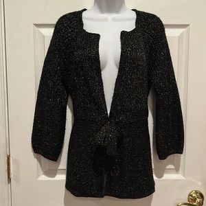 Calvin Klein Black with Silver Glitter Threading Sweater/Jacket Sz M
